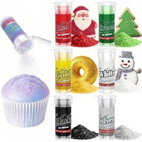 Metallic Glimmer Powder-Premium Luster Dust for Cake Decorating,Drink Topping,Dessert&Candy | Golden&Silver Glitter Sprinkle