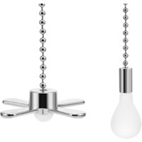 2pcs Ceiling Fan Pull Chain Set – Beaded Ball Extension Chains with Light Bulb Pulls & Connector, for Ceiling Light Fixtures