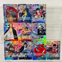 OnePiece 10pcs Kid Law Luffy Shanks Ace Sabo Buggy Manga Holographic Texture Perfect Condition DIY Premium Anime Collection Card