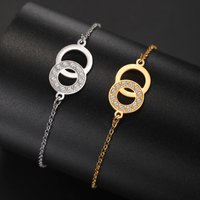 Cazador Geometric Double Circles Charm Bracelets Stainless Steel Jewelry Clear Zircon Women's Hand Bracelet Birthday Gift 2025