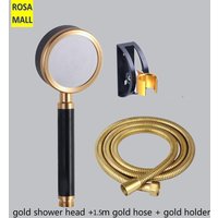 Rosa Mall – ensemble de pomme de douche dorée, pulvérisateur avec tuyau en acier inoxydable, or et noir, pomme de douche à haute pression