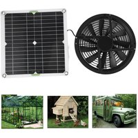 Solar Panel Fan Kit 10in 100W Waterproof Solar Panel Round Ventilation Case Exhaust Fan for Chicken Coop Greenhouse Shed