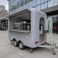 Street Food Trailer Coffee Van Catering Cart Burgers Fries Ice Cream BBQ Bus Mobile Food Truck for Sale With DOT Certification