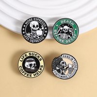 Skeletons Coffee Enamel Pins More Espresso Less Depresso Brooches Hang in There It Gets Worse Jewelry Gift for Friends