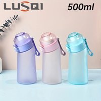 LUSQI 500ml Water Bottle Portable Transparent With Straw Leak Proof Suitable for Indoor Travel Camping Outdoor Sports Hiking