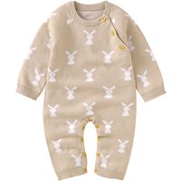 Newborn Baby Rompers Spring Easter Rabbit Knit Infant Boys Girls Cotton Jumpsuits Playsuits Long Sleeve Toddler Overalls Clothes