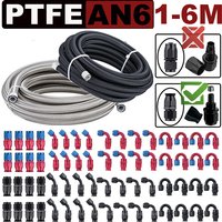 1~6M AN6 6AN Nylon Stainless Steel Braided PTFE Racing Brake Hose E85 Fuel Oil Cooler Line Pipe Tube Swivel Hose End Fittings