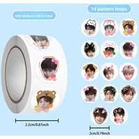 500PC/SET Reverse Love ZIYU Roll Stickers Journal Notepad DIY Sticker with 14 Pattern Cycles Packaging Stickers Collection Gift