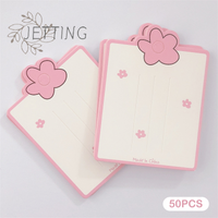 Hot 50PC Pink Flower Display Cards For Hair Clip Paper Card Headdress Package Card Hair Decoration DIY Jewelry Package Cardboard