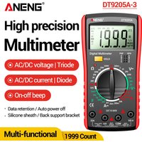 ANENG DT9205A Professional Multimeter 1999 Counts AC/DC Voltage Current Tester Resistance Triode Capacitor High-Precision Tools