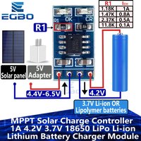 1~10PCS MPPT 1A 4.2V 3.7V 18650 LiPo Li-ion Lithium Battery Charger Module Solar Panel Battery Charging SD05CRMA
