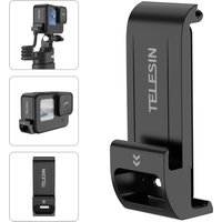 TELESIN Waterproof Side Cover For GoPro 12 11 10 9 Easy Removable Type-C Charging Cover Port For GoPro 12 Hero 11 10 9 Battery