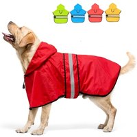 Waterproof Dog Hooded Raincoat Reflective Strip High Visibility Pet Rain Jacket Protective Adjustable Dog Rain Cloak Puppy