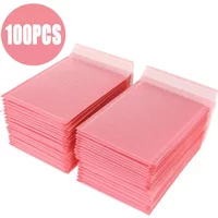 100 pièces enveloppes à bulles rose Poly bulle Mailer auto-scellant enveloppes rembourrées sacs cadeaux pour livre Magazine doublé Mailer auto-scellant