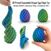 Hot 3D Printed Spiral Fidget Dragon Egg Mini Anti Stress Toy Expandable Sensory Stress Relief Decompression Toy Desktop Decor