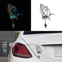 Car interior stickers Color car prayer gesture laser stickers God Jesus Christ Fashion car body styling decorative stickers