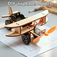 DIY Assembled Electric Glider Wooden Plane Model Science Experiment Kit Educational Physics Demonstration Tool Hobby Teaching