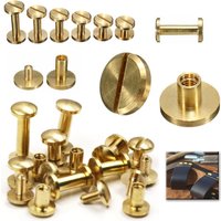 10/20/30 Pcs Solids Brass Binding Screws Chicago Rivet Leather Craft Fasteners for Photo Album Belt Wallet Making image 3
