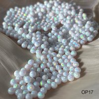 5 Pieces White Opal Beads Synthetic Opal OP17 Loose Ball for Jewlery Making