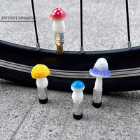 4Pcs With Conversion Head Mushroom Bike Valve Caps Universal Fit Leak-Proof Inflation Hole Protector Decoration Creative