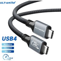 240W USB4 Cable Type C Fast Charging Cord 40Gbps Data Transfer 8K60Hz for Thunderbolt 3/4 Laptop iPhone 15 Pro Max SSD