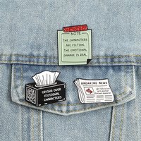 Book Lover Enamel Pins Falls In Love With Fictional Character Brooches Lapel Badges Bookish Reader Jewelry Gift