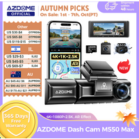 AZDOME M550 Max Dash Cam 4K+1K+2.5K Built-in GPS WiFi 150FOV Car Camera 24H Parking Monitor Night Vision Dash Cam For Cars
