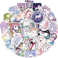 50Pcs Cute Unicorn Cartoon Animals Graffiti Stickers DIY Phone Guitar Laptop Notebook Suitcase Cup Waterproof Sticker Kids Toy