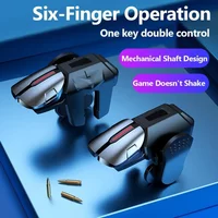 X8 Mobile Game Trigger For PUBG Phone Gaming Controller 6 Finger Trigger Sensitive Shooting Gamepad L1 R1 Aim Keys Gaming Handle