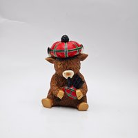 Scottish Highland Cattle Bagpipes Resin Ornaments Home Creative Crafts Scottish Theme Gifts Living Room Office Desktop Ornaments
