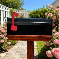 Metal Black Large Mailbox Outdoor Door Practical Type