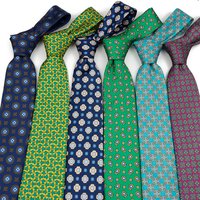 High Quality Classic Men's 7.5cm Tie Soft Smooth Green Blue Colorful Paisley Flower Necktie Daily Wear Business Accessories Gift