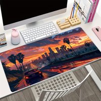 Game G-GTA-6 Mouse Pad Sunset Landscape Large Game Table Mats XXL Rubber Anti-slip HD Gaming Keyboard Mousepads Long Desk Mat