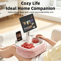 Vyvylabs Pillow Stand with Storage Space 360° Rotatable Clip Stand for 4.7-13" Phone Tablet Kindle 15" Laptop Pillow Lap Desk