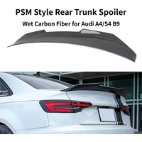 PSM Style Wet Carbon Fiber Rear Spoiler For Audi A4 S4 B9 2016-2019 Rear Trunk Lip Wing Exterior Auto Modification Accessories