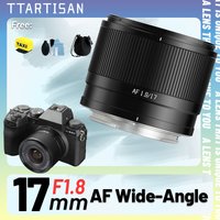 TTArtisan 17mm F1.8 Air APS-C AF Auto Focus Lens Wide Angle for Sony E Fuji X Mirroerless Camera A6400 A6600 ZVE10 XT30 XT50 XM5