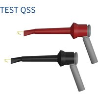 QSS 2PCS Test Hook Clips with Inner Spring with 2MM Hole Copper Mini Grabber for Multimeter Test Lead DIY Tools Accessories
