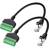 1-2PCS RJ45 Male to 8 Pins Screw Terminal Block Adapter 20cm Cable for Cat5 Cat6 Cat7 Ethernet Extender CCTV Digital Internet