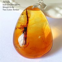 Natural Piebald Amber Pendant Necklace Water Drop Yellow Amber Necklace Pendant Beads Jewelry Reiki Stone AAAAAA