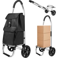 40L Lightweight 2 Wheels Shopping Trolley, Collapsible Push/Pull Carts for Easy Storage, for Seniors or Heavy Loads (Black)