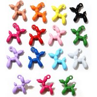10pcs 19x14mm 3D Balloon Dog Metal Charms Pendant Multi-colors Mixed DIY Jewelry Making Findings Accessories Necklace Earring