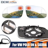Left Right Side Wing Mirror Glass Heated Convex Rear View Wide Angle For Skoda Octavia MK2 A5 2004-2009 VW Polo 9N 9N3 2005-2009