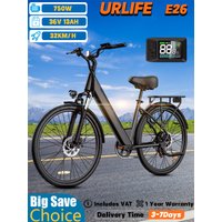 AliExpress NONE Urlife E26 Urban Commuting E-bike 750W Peak Motor 36V 13Ah Battery LCD Meter display Electric Bicycle 26Inch Tire Electric Bike