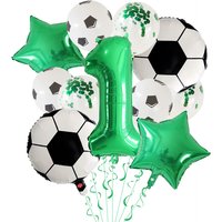11 Stücke Helium Folie Globos Fußball Luftballons Geburtstag Party Dekorationen Kinder Junge 30 Zoll Grüne Zahl Ball Fußball Party liefert