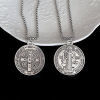 Saint Benedict Medal Necklace Stainless Steel Chains Catholic St. Benedict Medallion Pendant Necklaces San Benito Jewelry