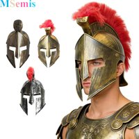 Medieval Knight Hats Gladiator Spartan Roman Warrior Greek Costume Helmet Headwear Accessory for Halloween Cosplay Dress Up Prop