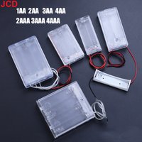 JCD 1piece Plastic Transparent 1/2/3/4AA And 2/3AAA Size Power Battery Storage Box Bracket With Lead Battery Socket No. 5 And 7