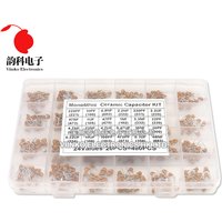 480pcs Monolithic Ceramic Capacitor Assortment Kit 50V 10pF - 10uF Capacitance Set 0.1uF 0.22uF 0.47uF 2.2uF 4.7uF