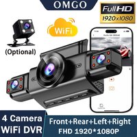 4-Channel 360 Degree Dash Cam For Cars WIFI APP Car DVR FHD 1920*1080P 4 Camera Lens Video Driver Recorder Rear View Camera