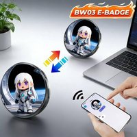 Digital LED Display Badge Anime E-Badge Display Pin 1.50-inch HD Screen Electronic Badge Pin Display Dynamic Gifts